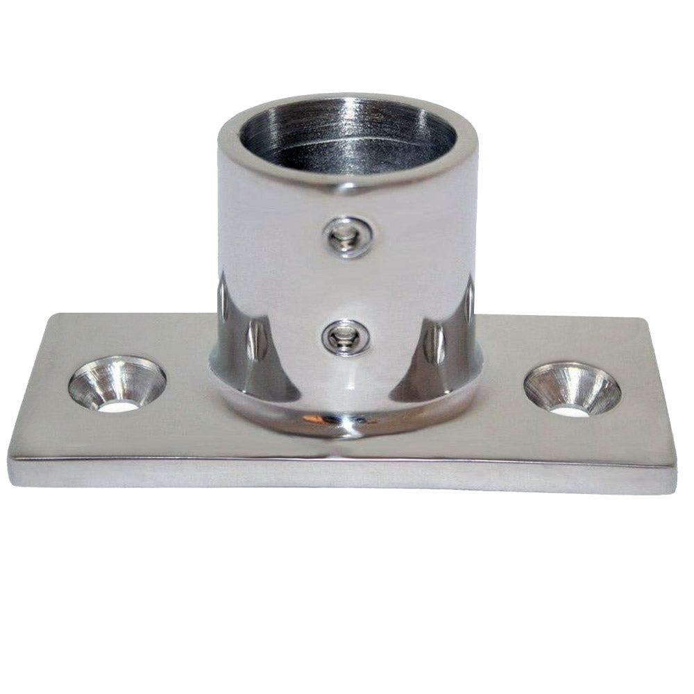 Whitecap 1" O.D. 90 Degree 2-Hole Rectangle Base SS Rail Fitting - Deckhand Marine Supply