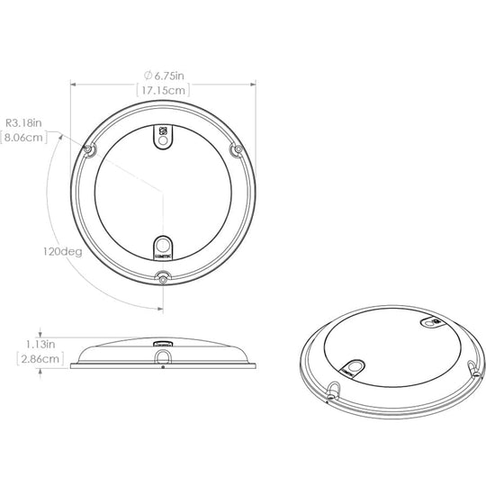 Lumitec TouchDome - Dome Light - Polished SS Finish - 2-Color White/Blue Dimming - Deckhand Marine Supply