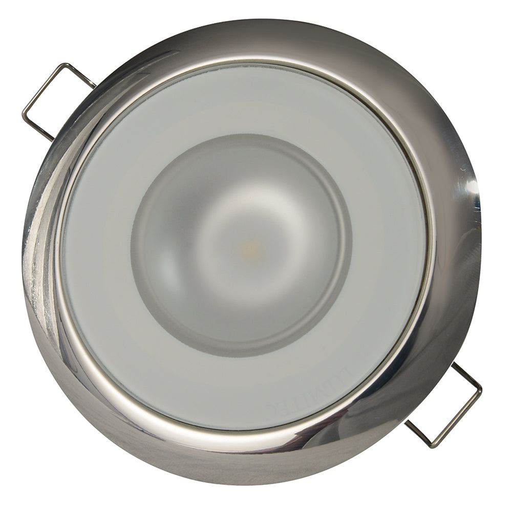 Lumitec Mirage - Flush Mount Down Light - Glass Finish/Polished SS Bezel - Warm White Dimming - Deckhand Marine Supply