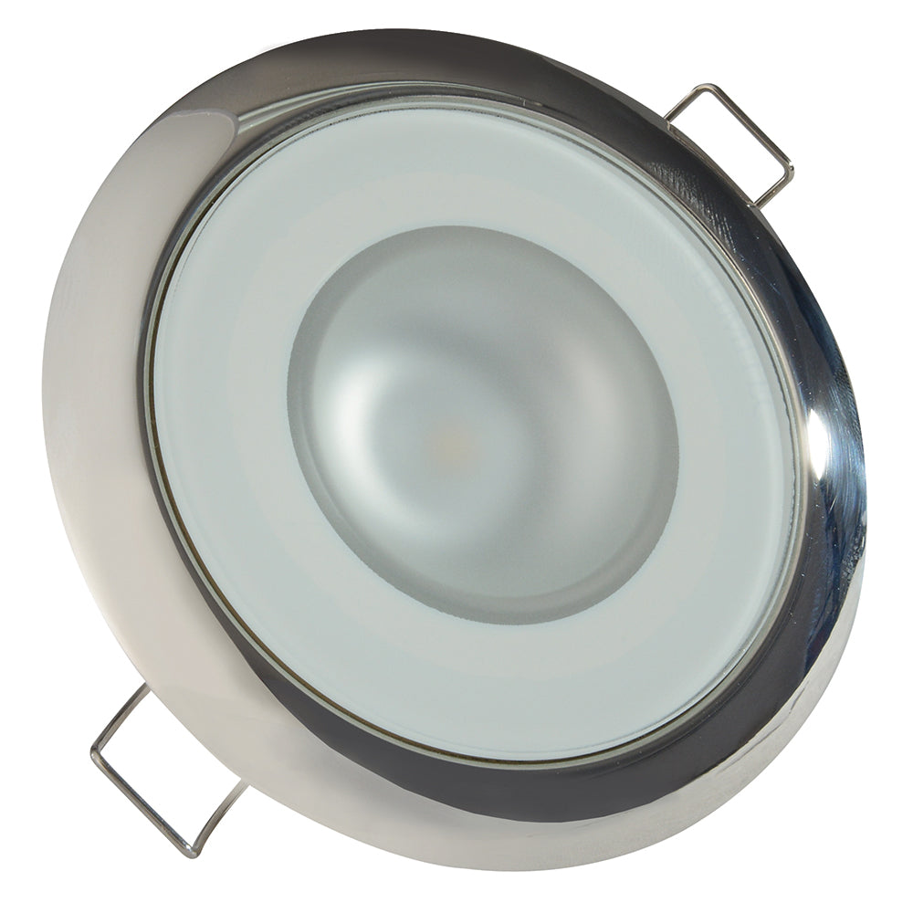 Lumitec Mirage - Flush Mount Down Light - Glass Finish/Polished SS Bezel - Warm White Dimming - Deckhand Marine Supply