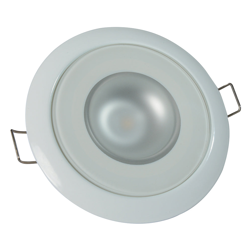 Lumitec Mirage - Flush Mount Down Light - Glass Finish/White Bezel - White Non-Dimming - Deckhand Marine Supply