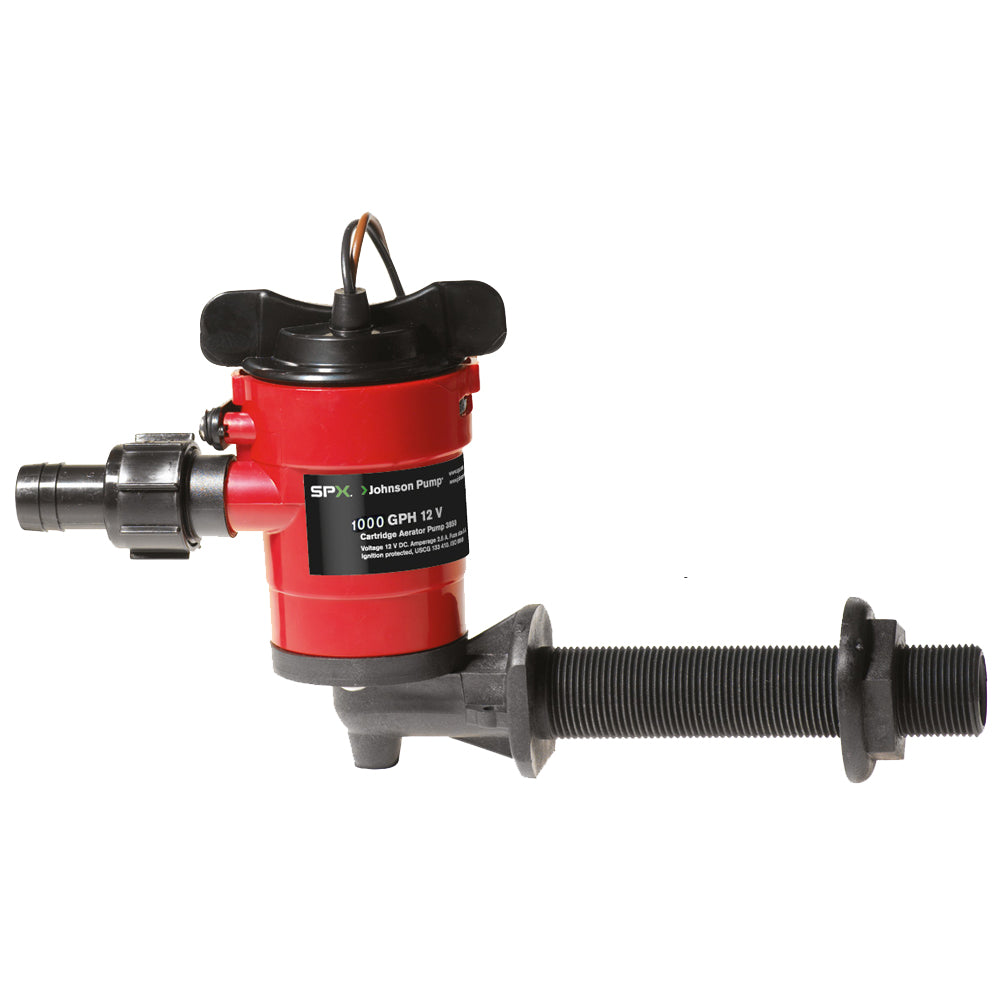 Johnson Pump Cartridge Aerator 1000 GPH 90 Degree Intake - 12V - Deckhand Marine Supply