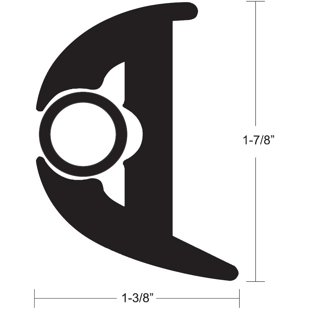 TACO Flex Vinyl Rub Rail Kit - Black w/Black Insert - 50' - 1-7/8" X 1-3/8" - Deckhand Marine Supply