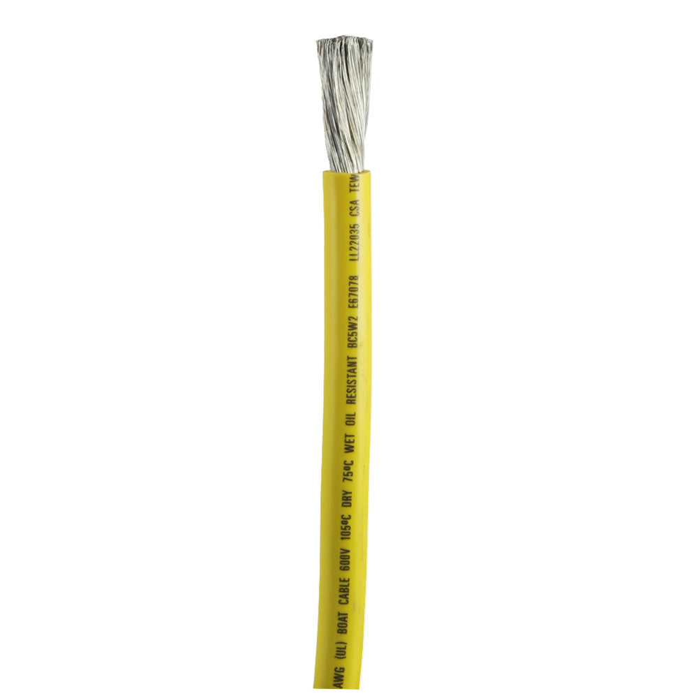 Ancor Yellow 1/0 AWG Battery Cable - Sold By The Foot - Deckhand Marine Supply