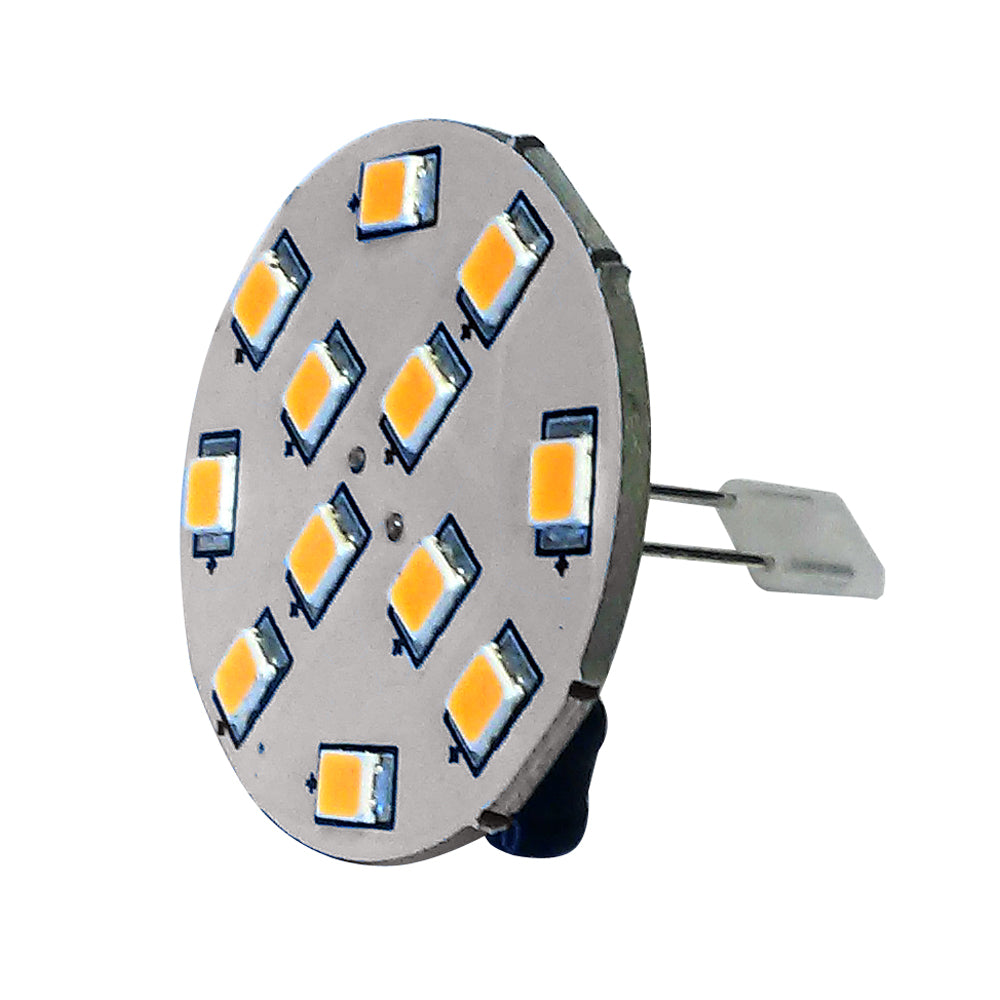 Lunasea G4 10 Back Pin LED Light Bulb - 12VAC or 10-30VDC/2W/140 Lumens - Warm White - Deckhand Marine Supply