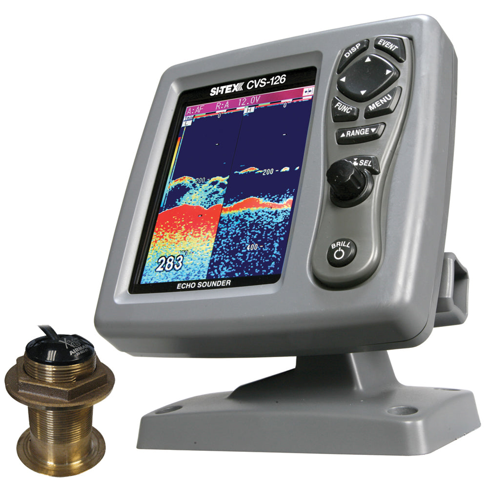 SI-TEX CVS-126 Dual Frequency Color Echo Sounder w/B60 20 Transducer B-60-20-CX - Deckhand Marine Supply