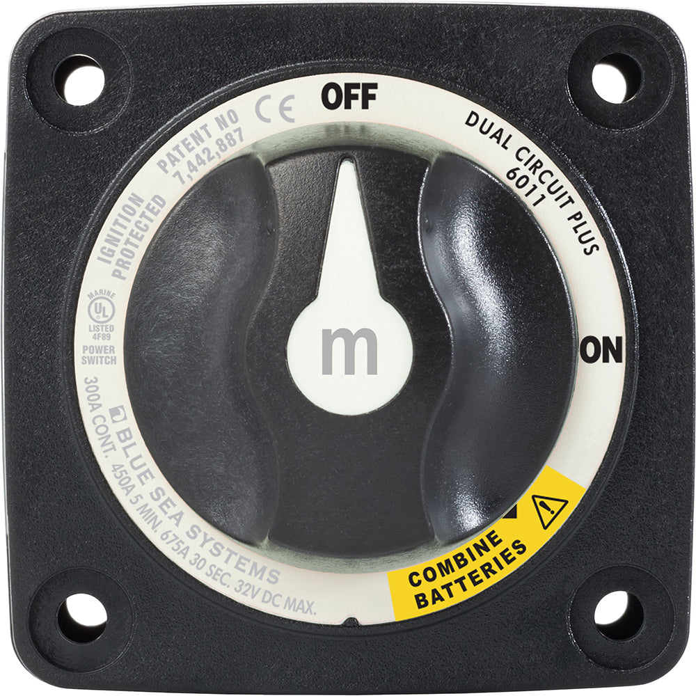 Blue Sea 6011200 m-Series Battery Switch Dual Circuit Plus - Black - Deckhand Marine Supply