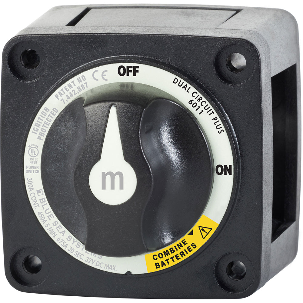 Blue Sea 6011200 m-Series Battery Switch Dual Circuit Plus - Black - Deckhand Marine Supply