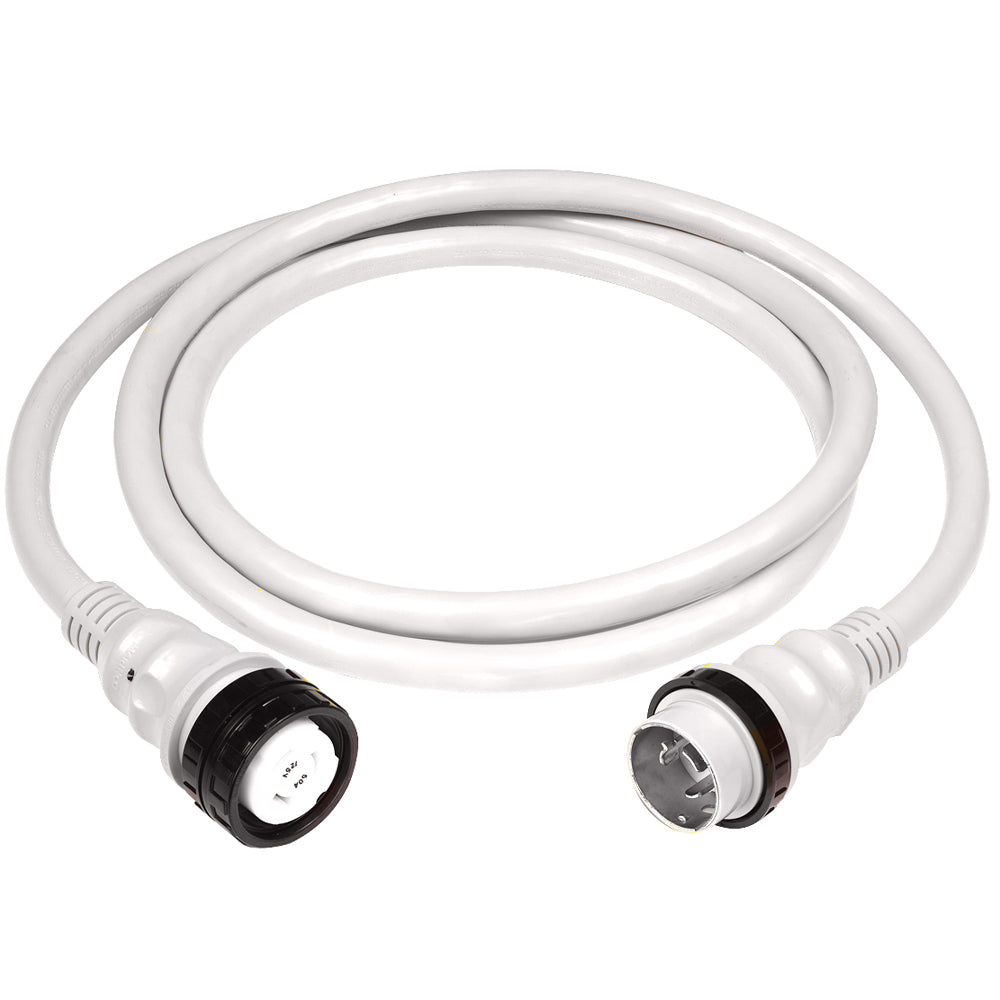 Marinco 50Amp 125/250V Shore Power Cable - 25' - White - Deckhand Marine Supply