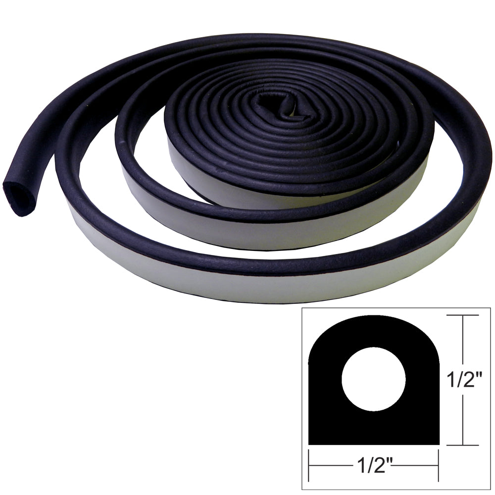 TACO Weather Seal - 10'L x 1/2"W x 1/2"H - Black - Deckhand Marine Supply
