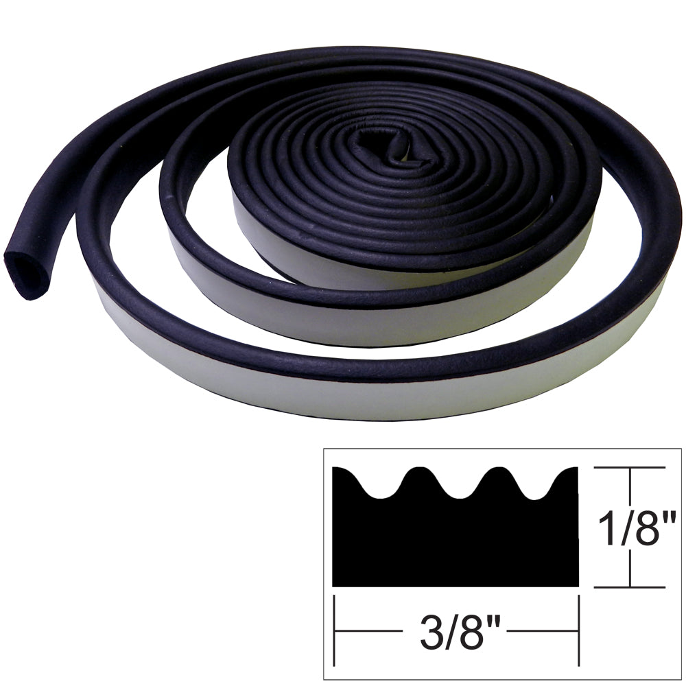 TACO Weather Seal - 10'L x "H x 3/8"W - Black - Deckhand Marine Supply