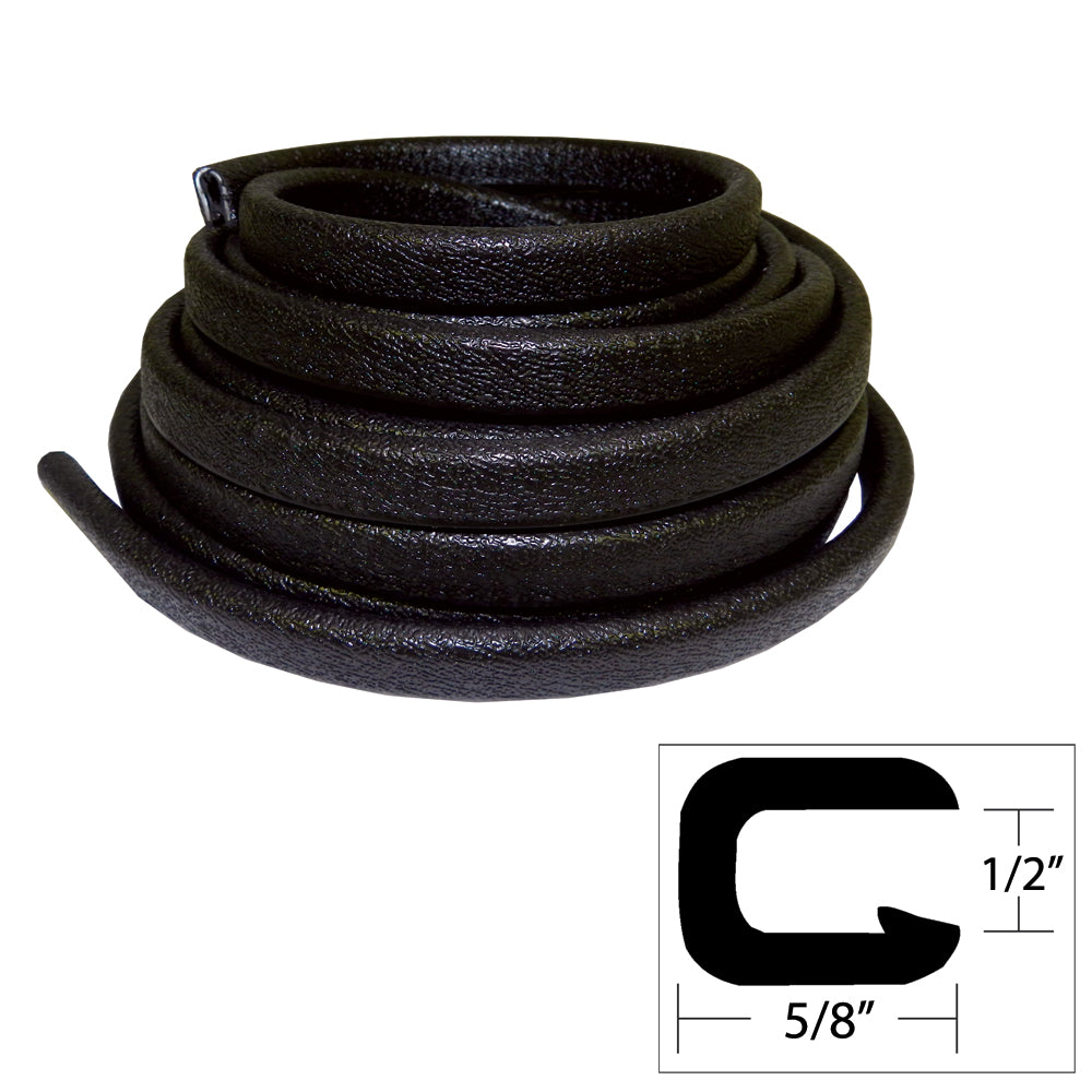 TACO Flexible Vinyl Trim - 1/2" Opening x "W x 25'L - Black - Deckhand Marine Supply