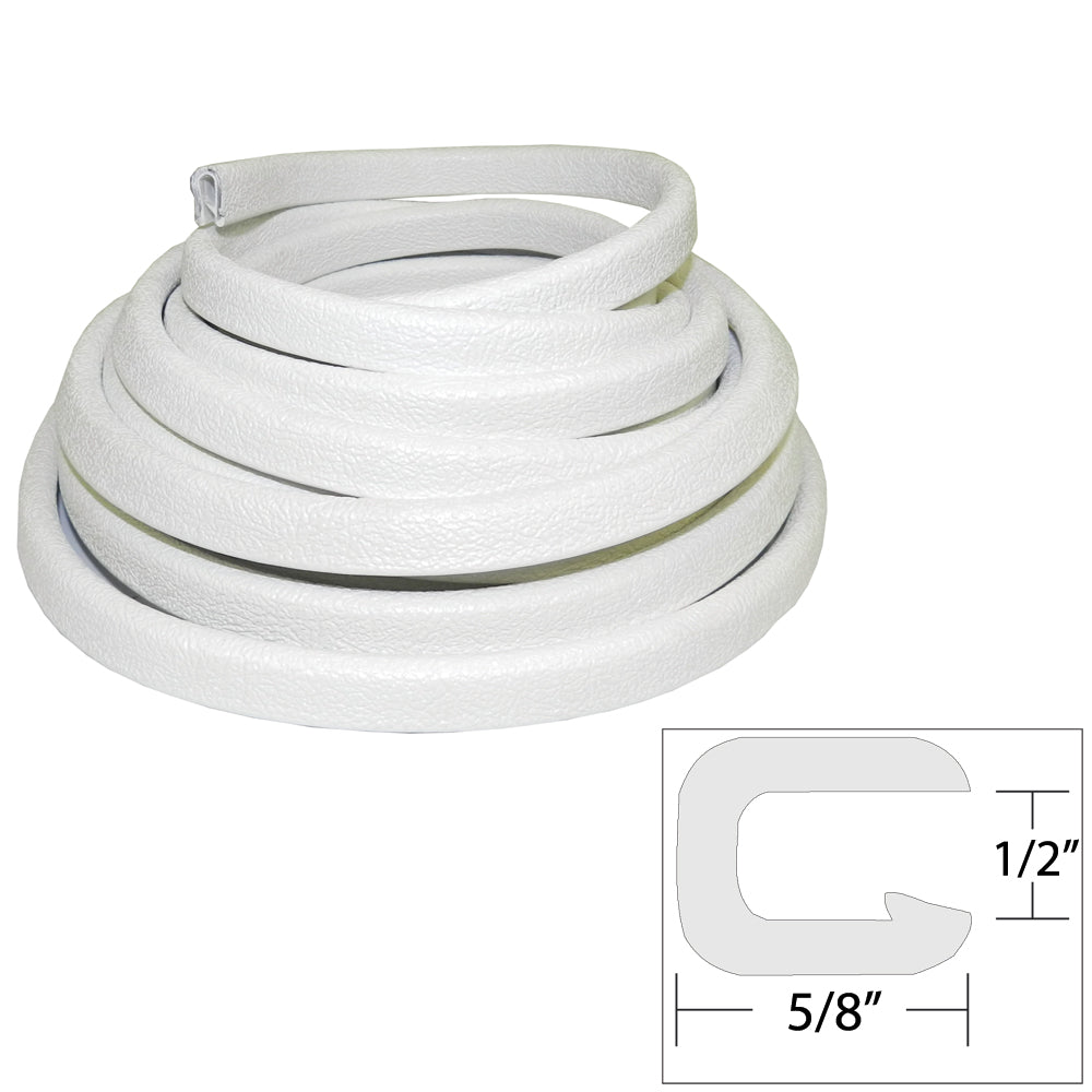 TACO Flexible Vinyl Trim - 1/2" Opening x "W x 25'L - White - Deckhand Marine Supply