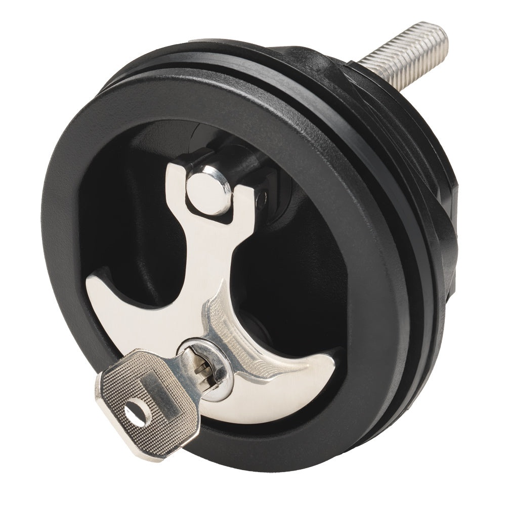 Whitecap Compression Handle - Nylon Black/SS - Locking - Deckhand Marine Supply
