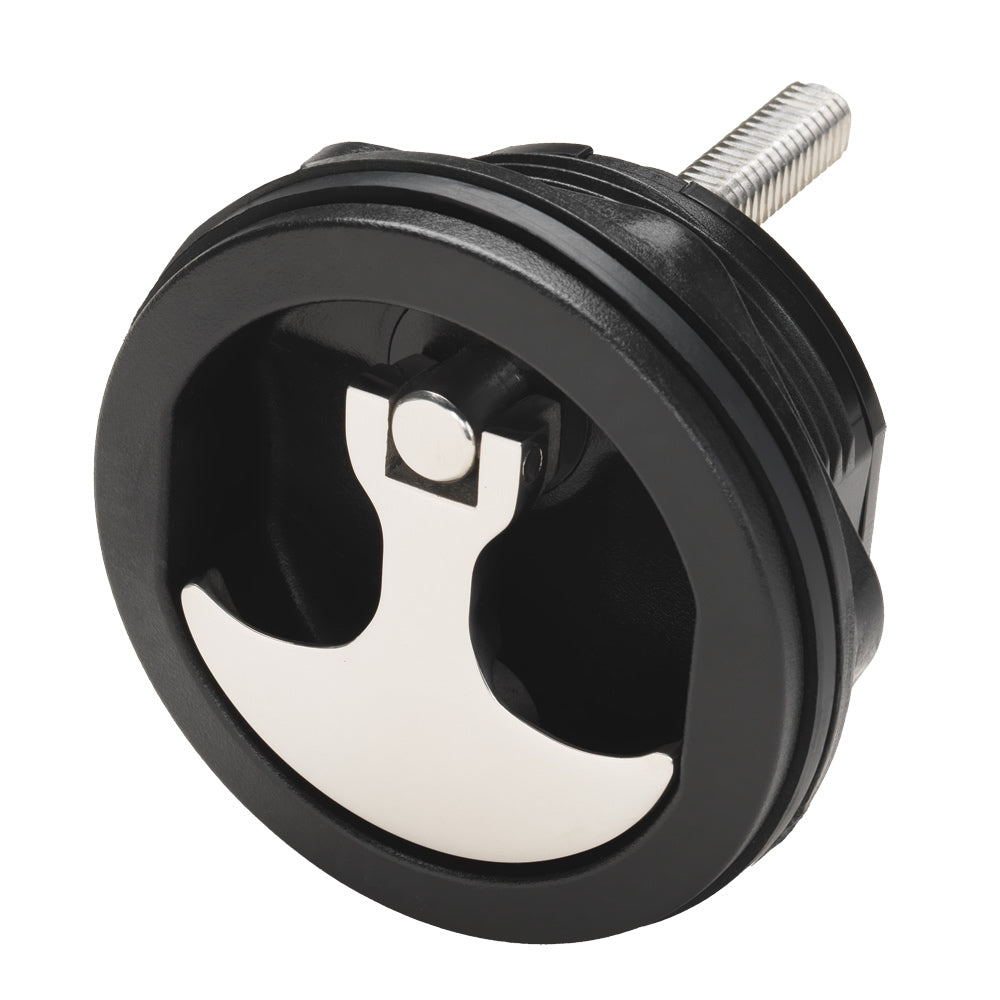 Whitecap Compression Handle - Nylon Black/SS - Non-Locking - Deckhand Marine Supply