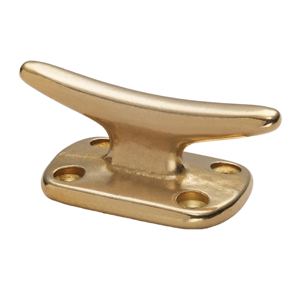 Whitecap Fender Cleat - Polished Brass - 2" - Deckhand Marine Supply