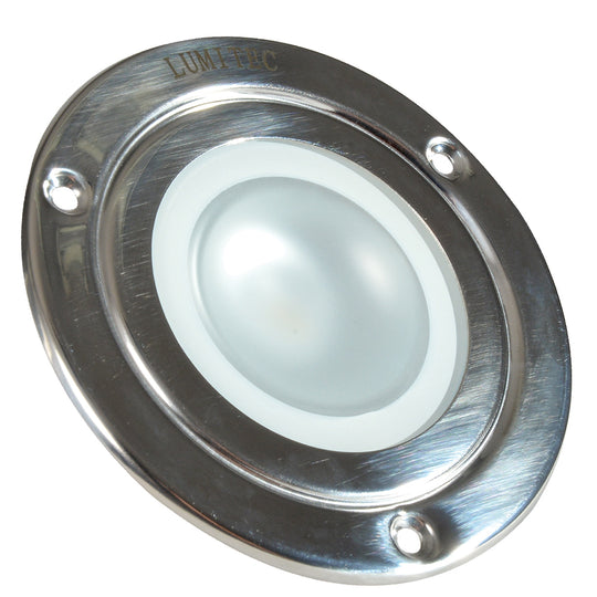 Lumitec Shadow - Flush Mount Down Light - Polished SS Finish - 3-Color Red/Blue Non Dimming w/White Dimming - Deckhand Marine Supply