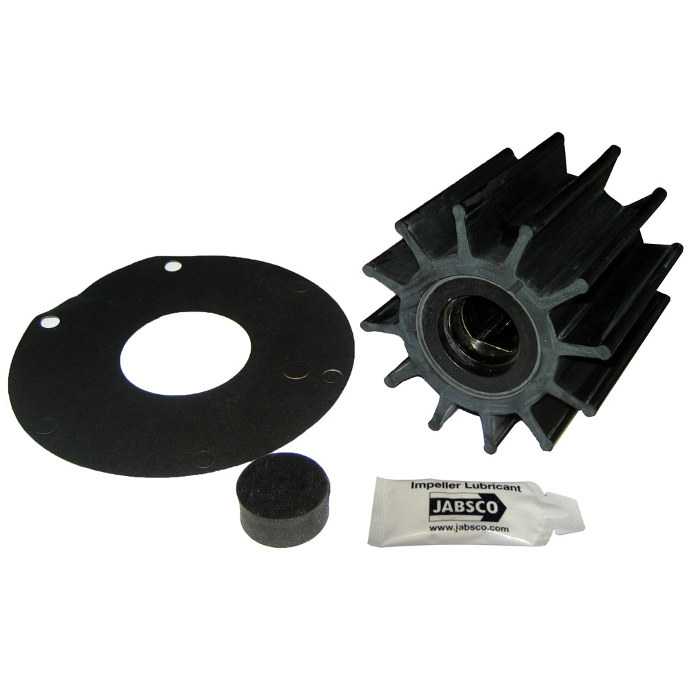 Jabsco Impeller Kit - 12 Blade - Neoprene - 3-" Diameter - Plastic Insert - Double Flat Drive - Deckhand Marine Supply