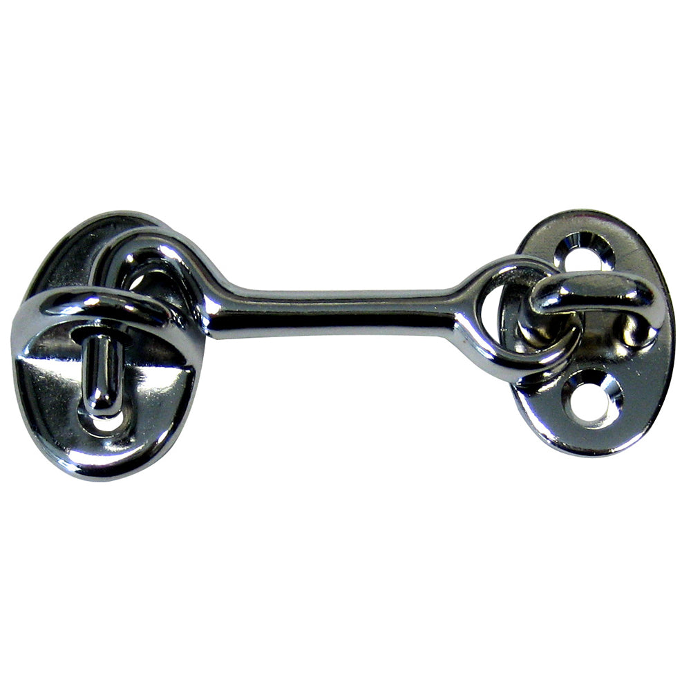 Whitecap Cabin Door Hook - CP/Brass - 2" - Deckhand Marine Supply