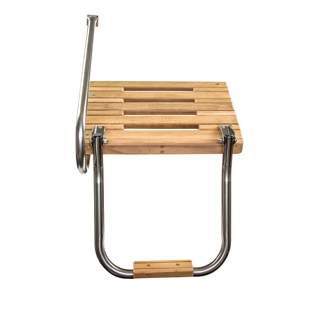 Whitecap Teak Swim Platform w/Ladder f/Outboard Motors - Deckhand Marine Supply