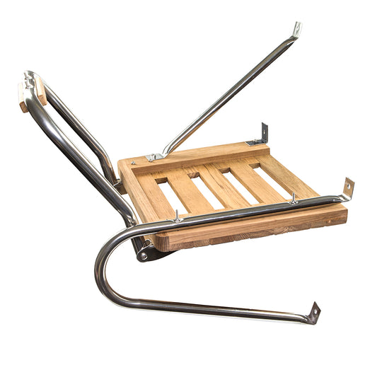 Whitecap Teak Swim Platform w/Ladder f/Outboard Motors - Deckhand Marine Supply