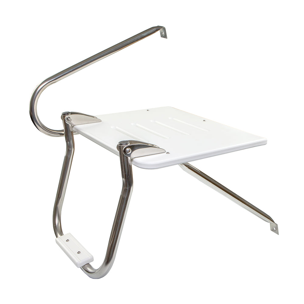 Whitecap White Poly Swim Platform w/Ladder f/Outboard Motors - Deckhand Marine Supply