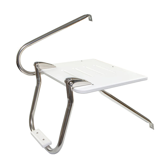 Whitecap White Poly Swim Platform w/Ladder f/Outboard Motors - Deckhand Marine Supply