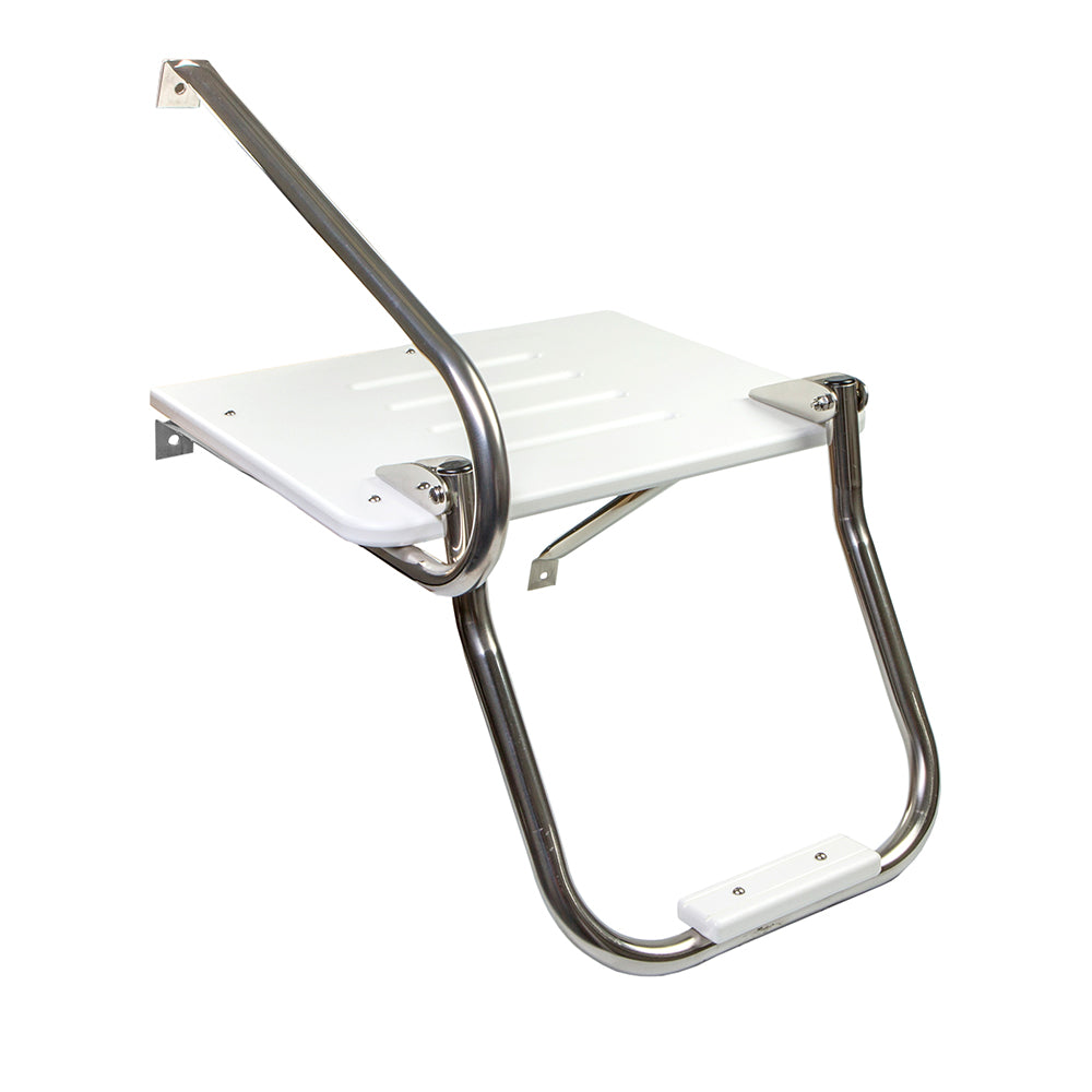 Whitecap White Poly Swim Platform w/Ladder f/Outboard Motors - Deckhand Marine Supply