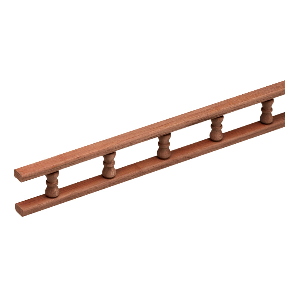 Whitecap Teak Standard Pin Rail - 5' - Deckhand Marine Supply