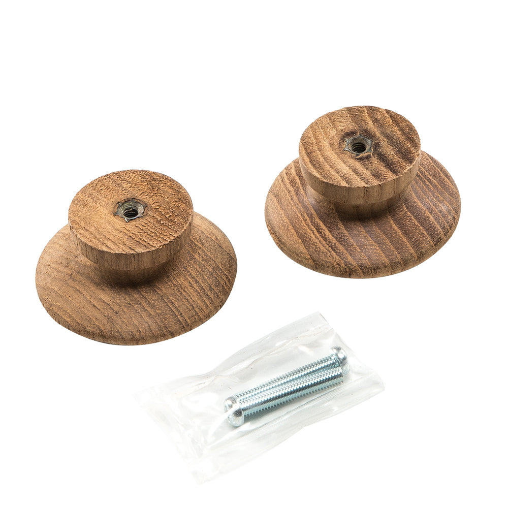 Whitecap Teak Round Drawer Knob - 2" - 2 Pack - Deckhand Marine Supply