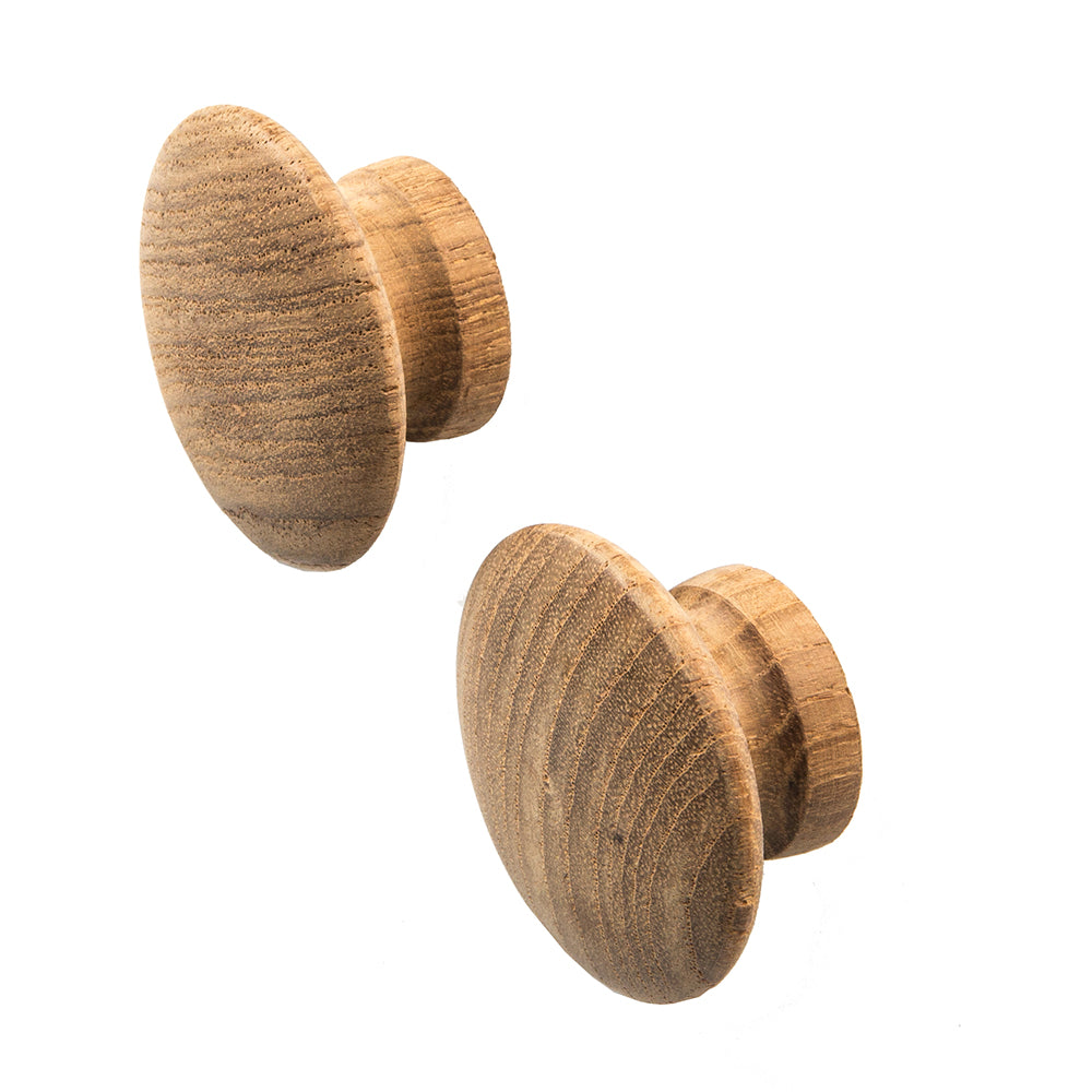 Whitecap Teak Round Drawer Knob - 2" - 2 Pack - Deckhand Marine Supply