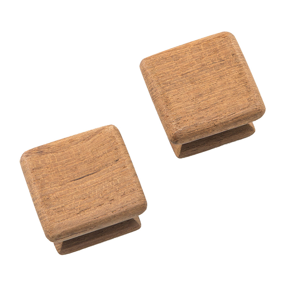 Whitecap Teak Square Drawer Knob - 1-1/8" - 2 Pack - Deckhand Marine Supply