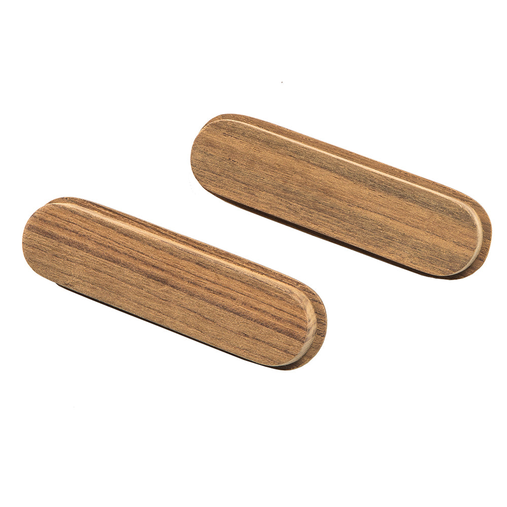 Whitecap Teak Oblong Drawer Pull - 4-1/16"L - 2 Pack - Deckhand Marine Supply