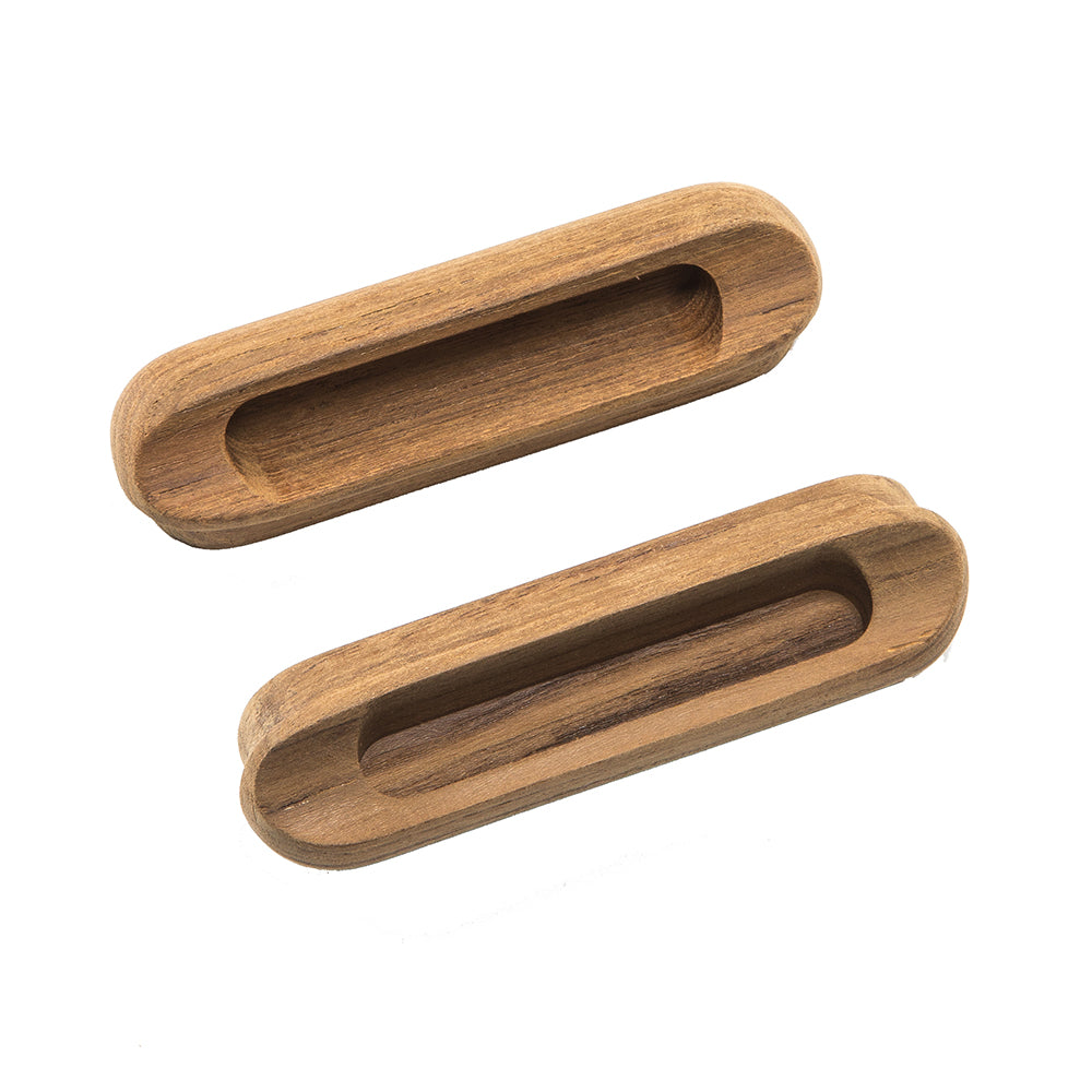 Whitecap Teak Oblong Drawer Pull - 4-1/16"L - 2 Pack - Deckhand Marine Supply