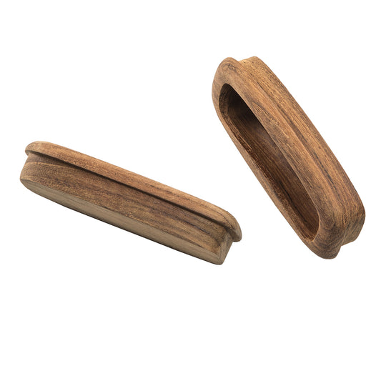 Whitecap Teak Rectangular Drawer Pull - 3-1/4"L - 2 Pack - Deckhand Marine Supply