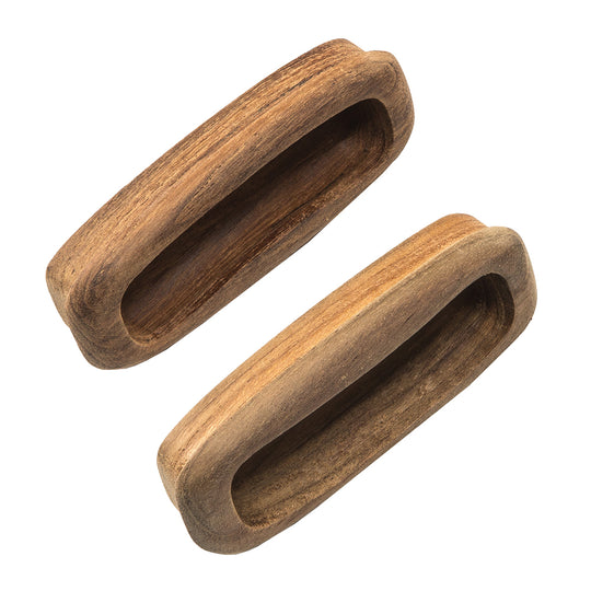 Whitecap Teak Rectangular Drawer Pull - 3-1/4"L - 2 Pack - Deckhand Marine Supply