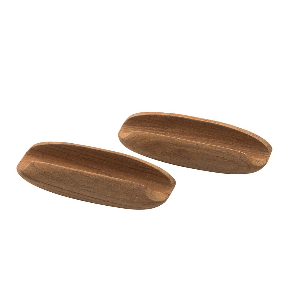 Whitecap Teak Oval Drawer Pull - 4"L - 2 Pack - Deckhand Marine Supply