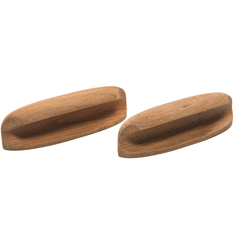 Whitecap Teak Oval Drawer Pull - 4"L - 2 Pack - Deckhand Marine Supply