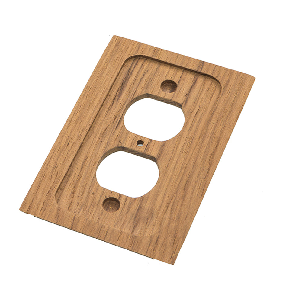 Whitecap Teak Outlet Cover/Receptacle Plate - Deckhand Marine Supply
