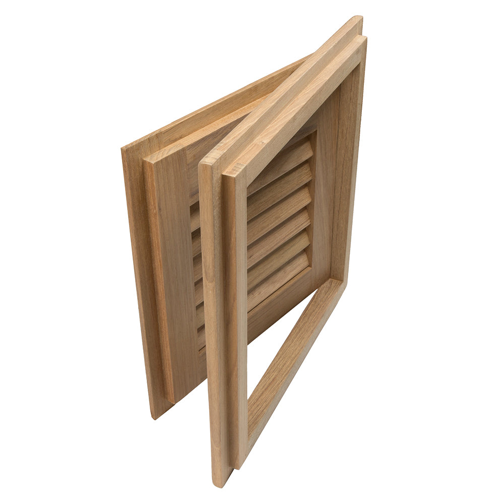 Whitecap Teak Louvered Door & Frame - Right Hand - 12" x 12" - Deckhand Marine Supply