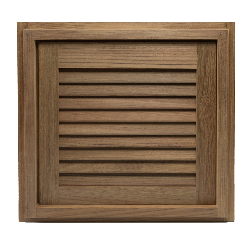 Whitecap Teak Louvered Door & Frame - Right Hand - 15" x 15" - Deckhand Marine Supply