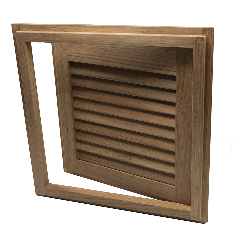 Whitecap Teak Louvered Door & Frame - Right Hand - 15" x 15" - Deckhand Marine Supply