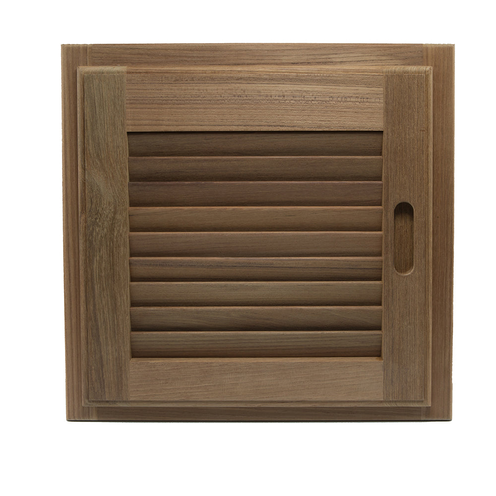Whitecap Teak Louvered Door & Frame - Right Hand - 15" x 15" - Deckhand Marine Supply