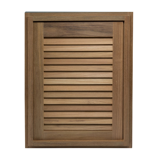 Whitecap Teak Louvered Door & Frame - Right Hand - 15" x 20" - Deckhand Marine Supply