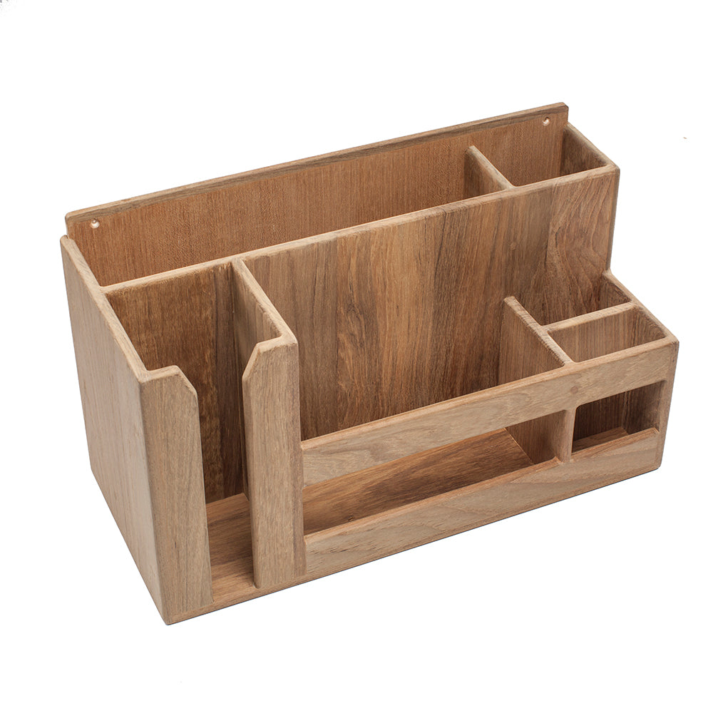 Whitecap Teak Dish/Cup/Utensil Holder - Deckhand Marine Supply