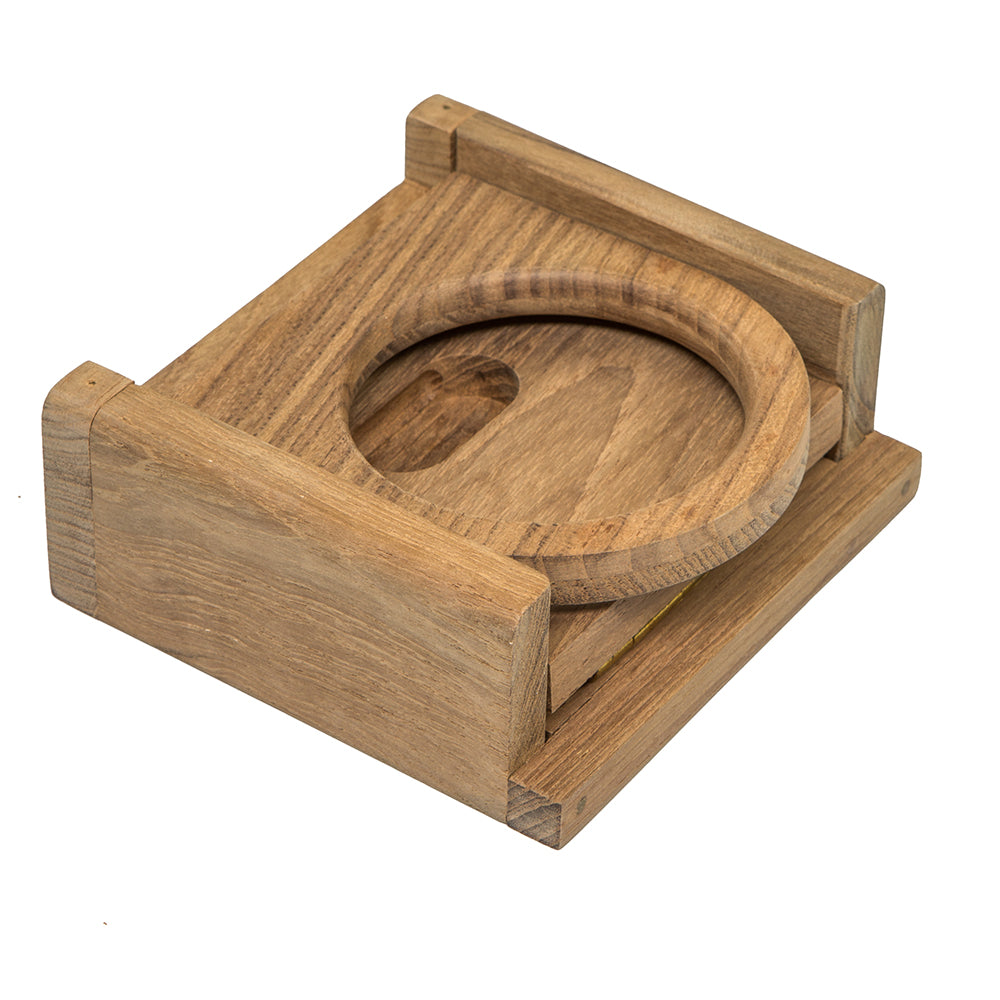 Whitecap Teak Folding Drink Holder - Deckhand Marine Supply