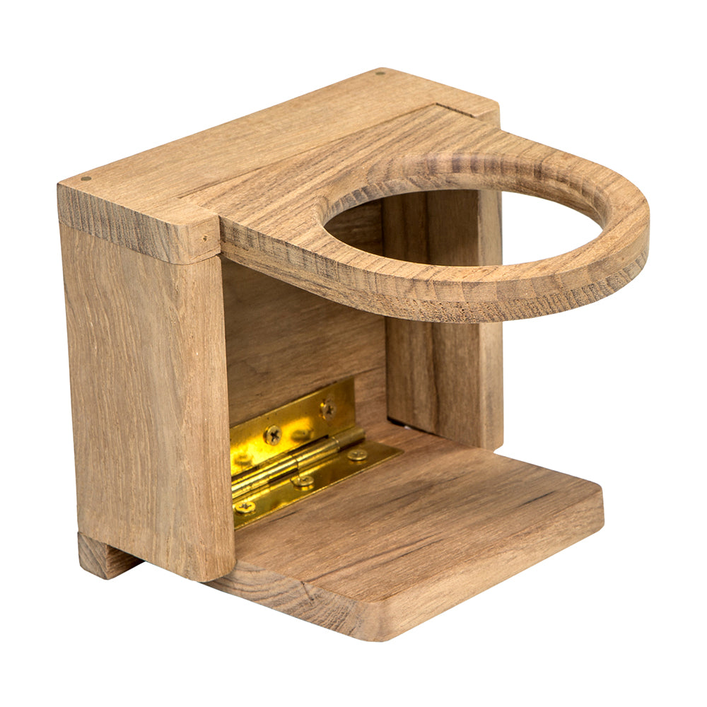 Whitecap Teak Folding Drink Holder - Deckhand Marine Supply