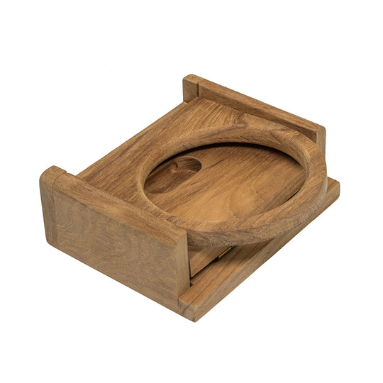 Whitecap Teak Folding Insulated Drink Holder - Deckhand Marine Supply