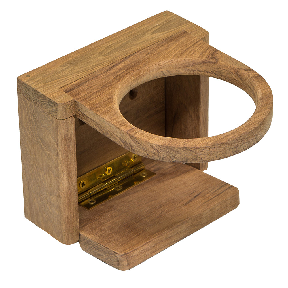 Whitecap Teak Folding Insulated Drink Holder - Deckhand Marine Supply