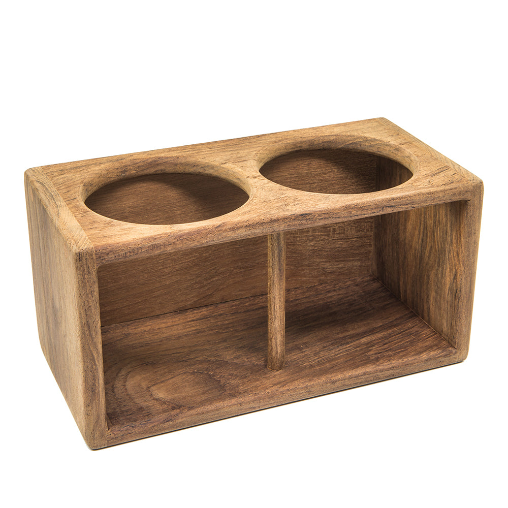 Whitecap Teak 2-Drink Rack - Deckhand Marine Supply